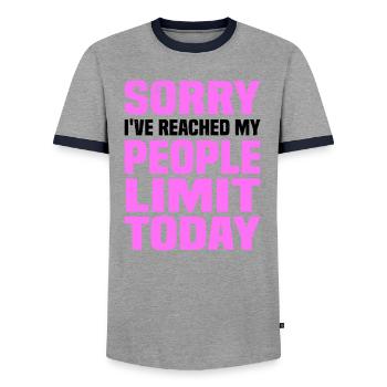 Misanthrope Antisocial Introverti - T-shirt contrasté Homme - gris/marine  - Devant - AI Model Female 172 light (172cm) & AI Model Male 178 light (178cm)