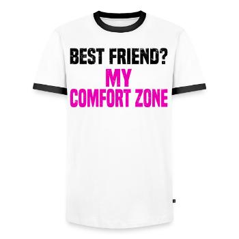 Misanthrope Antisocial Introverti - T-shirt contrasté Homme - blanc/noir - Devant - AI Model Female 172 light (172cm) & AI Model Male 178 dark (178cm)