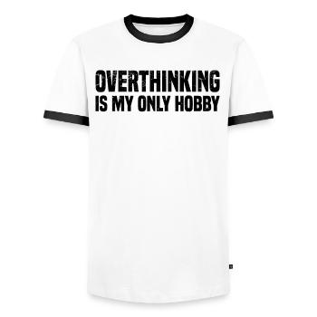 Misanthrop Menschenhasser Asozial Introvertiert - Männer Kontrast-T-Shirt - Weiß/Schwarz - Vorne - AI Model Female 172 light (172cm) & AI Model Male 178 dark (178cm)