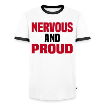 Misanthrope Antisocial Introverti - T-shirt contrasté Homme - blanc/noir - Devant - AI Model Female 172 light (172cm) & AI Model Male 178 dark (178cm)