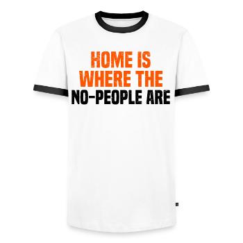 Misanthrope Antisocial Introverti - T-shirt contrasté Homme - blanc/noir - Devant - AI Model Female 172 light (172cm) & AI Model Male 178 dark (178cm)