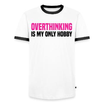 Misanthrope Antisocial Introverti - T-shirt contrasté Homme - blanc/noir - Devant - AI Model Female 172 light (172cm) & AI Model Male 178 dark (178cm)