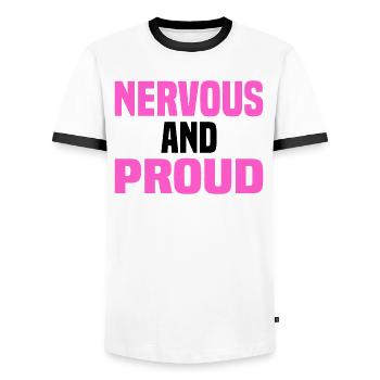 Misanthrope Antisocial Introverti - T-shirt contrasté Homme - blanc/noir - Devant - AI Model Female 172 light (172cm) & AI Model Male 178 dark (178cm)