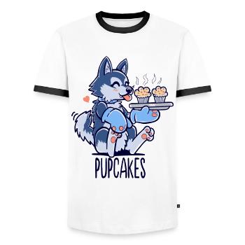 Ich mache Pupcakes - Männer Kontrast-T-Shirt - Weiß/Schwarz - Vorne - AI Model Female 172 light (172cm) & AI Model Male 178 dark (178cm)