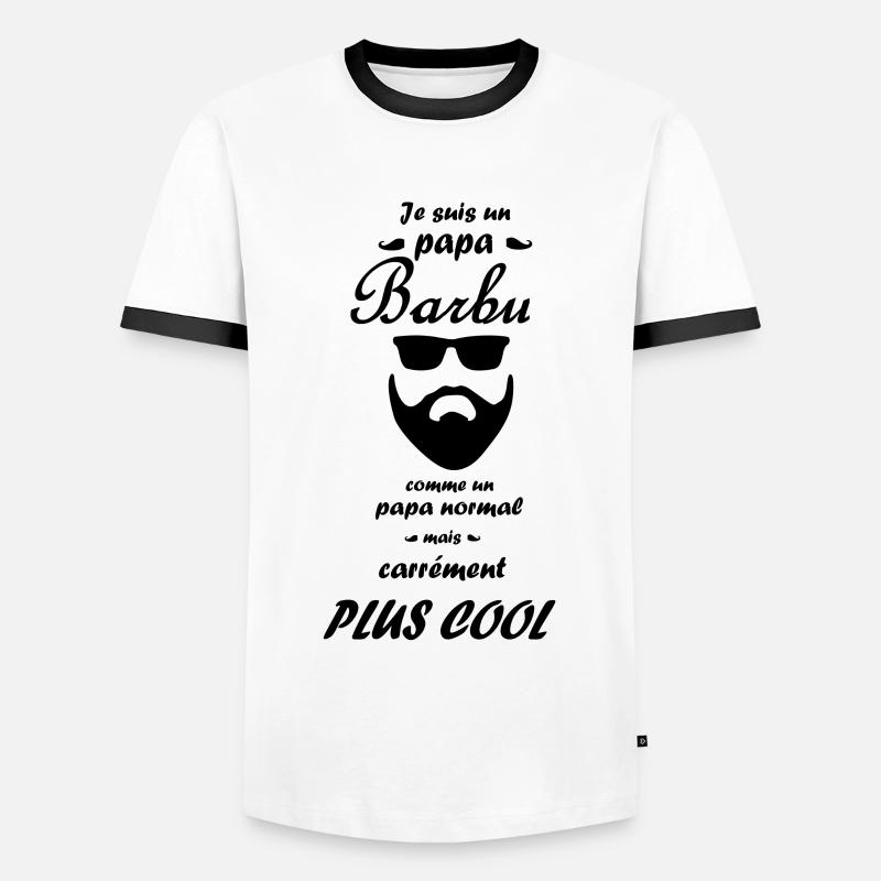 Ich bin ein bärtiger Papa. - Männer Kontrast-T-Shirt - Weiß/Schwarz