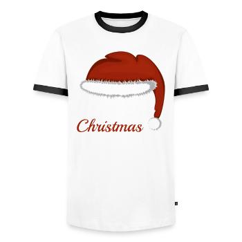 Weihnachtsoutfit Lustig Weihnachten - Männer Kontrast-T-Shirt - Weiß/Schwarz - Vorne - AI Model Female 172 light (172cm) & AI Model Male 178 dark (178cm)