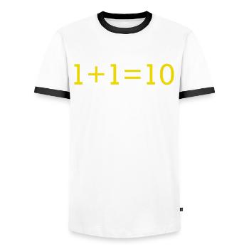 Computer programming - Men's Ringer Shirt - white/black - Front - AI Model Female 172 light (172cm) & AI Model Male 178 dark (178cm)