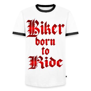 Biker born to ride Motorrad - Männer Kontrast-T-Shirt - Weiß/Schwarz - Vorne - AI Model Female 172 light (172cm) & AI Model Male 178 dark (178cm)
