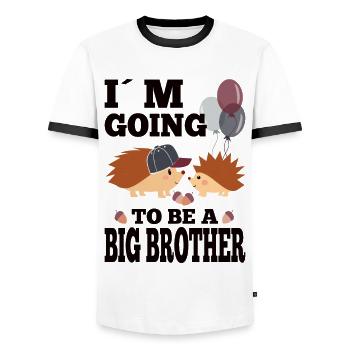 Ich werde großer Bruder - Männer Kontrast-T-Shirt - Weiß/Schwarz - Vorne - AI Model Female 172 light (172cm) & AI Model Male 178 dark (178cm)