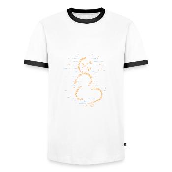 Vater und Kapitän: Die ultimative Kombination! - Männer Kontrast-T-Shirt - Weiß/Schwarz - Vorne - AI Model Female 172 light (172cm) & AI Model Male 178 dark (178cm)