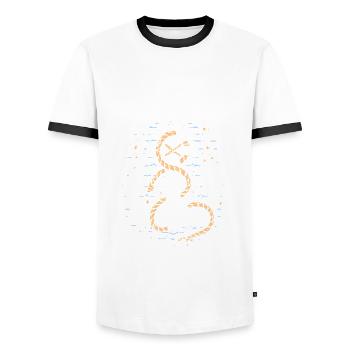 Vater und Kapitän - die besten Mann sind beides - Männer Kontrast-T-Shirt - Weiß/Schwarz - Vorne - AI Model Female 172 light (172cm) & AI Model Male 178 dark (178cm)