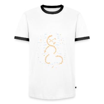 Opa ist der Kapitän, aber ich bin sein Navigator - Männer Kontrast-T-Shirt - Weiß/Schwarz - Vorne - AI Model Female 172 light (172cm) & AI Model Male 178 dark (178cm)