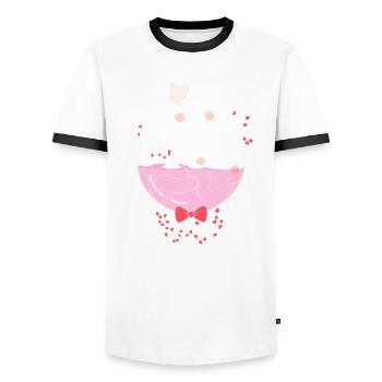 Weinzigartig - Männer Kontrast-T-Shirt - Weiß/Schwarz - Vorne - AI Model Female 172 light (172cm) & AI Model Male 178 dark (178cm)