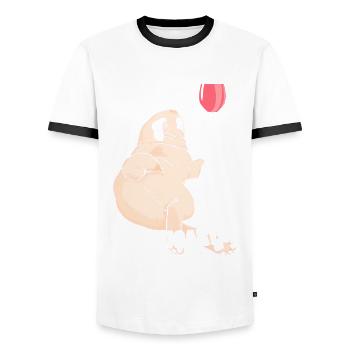 Weinzigartig - Männer Kontrast-T-Shirt - Weiß/Schwarz - Vorne - AI Model Female 172 light (172cm) & AI Model Male 178 dark (178cm)