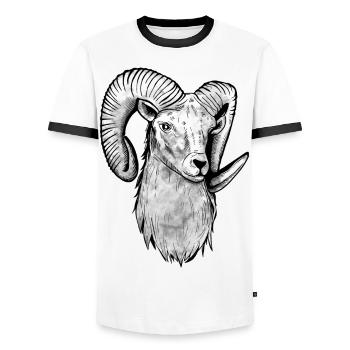 Widder Geschenk Sternzeichen - Männer Kontrast-T-Shirt - Weiß/Schwarz - Vorne - AI Model Female 172 light (172cm) & AI Model Male 178 dark (178cm)