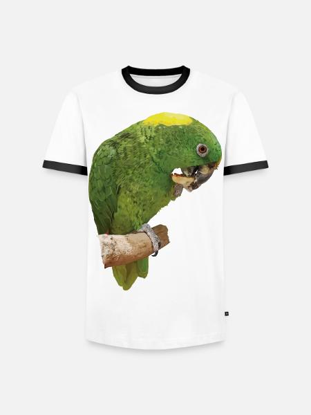 The yellow-naped parrot - Men's Ringer Shirt - white/black