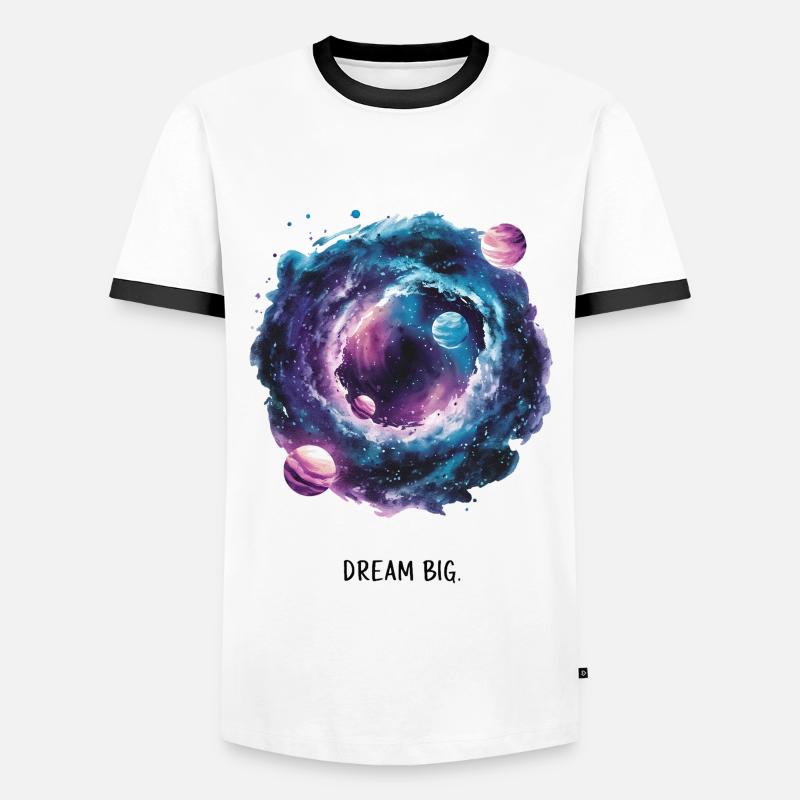 Galactic Dreams Think Big - Men's Ringer Shirt - white/black