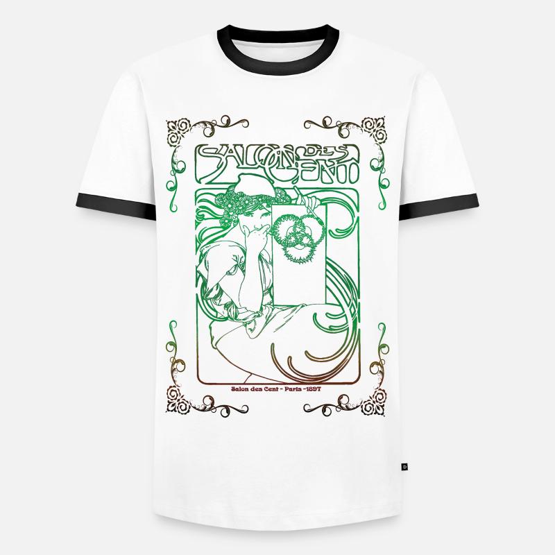 Alfons Mucha - Men's Ringer Shirt - white/black