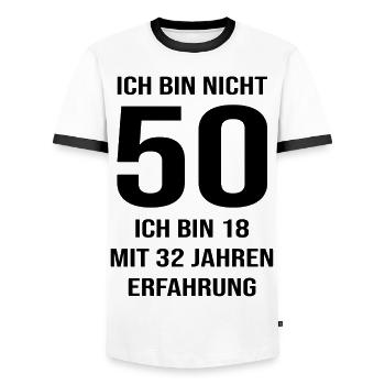 50. Geburtstag Geschenk - Männer Kontrast-T-Shirt - Weiß/Schwarz - Vorne - AI Model Female 172 light (172cm) & AI Model Male 178 dark (178cm)