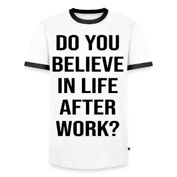 Drôle de sort Cadeau Drôle De Drôles De Sorts Drôles - T-shirt contrasté Homme - blanc/noir - Devant - AI Model Female 172 light (172cm) & AI Model Male 178 dark (178cm)