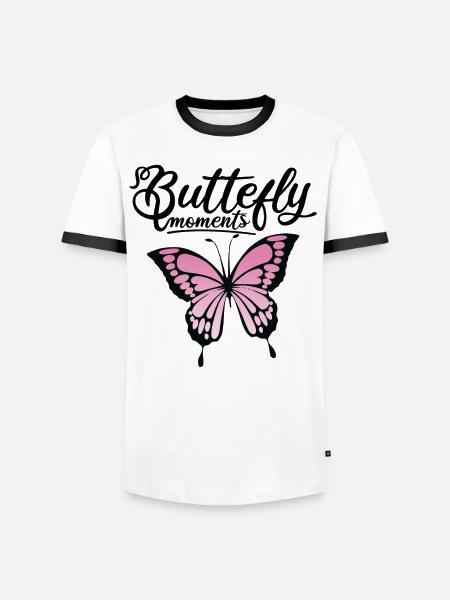 Butterfly "moments" - Männer Kontrast-T-Shirt - Weiß/Schwarz