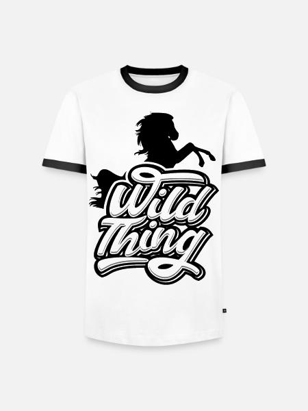 Pferde- Wild Thing - Männer Kontrast-T-Shirt - Weiß/Schwarz