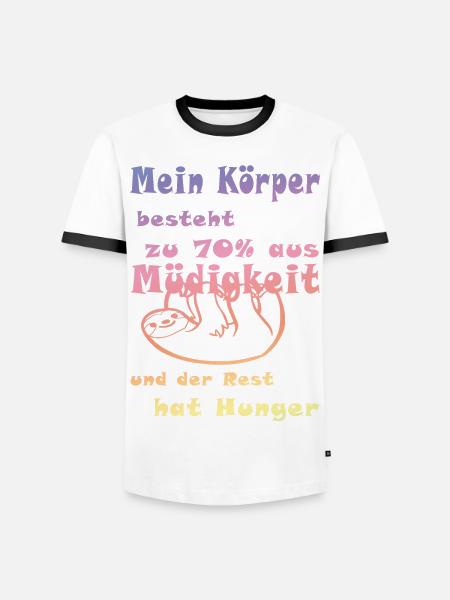 Tired lazy funny funny - Men's Ringer Shirt - white/black