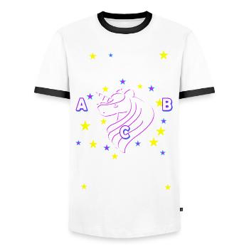 Finally schoolchild enrolment - Men's Ringer Shirt - white/black - Front - AI Model Female 172 light (172cm) & AI Model Male 178 dark (178cm)