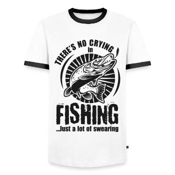 Angler Fischer Geschenke Angeln Fischen Angelsport - Männer Kontrast-T-Shirt - Weiß/Schwarz - Vorne - AI Model Female 172 light (172cm) & AI Model Male 178 dark (178cm)