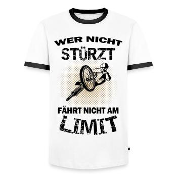 Faire du vélo chuter la limite - T-shirt contrasté Homme - blanc/noir - Devant - AI Model Female 172 light (172cm) & AI Model Male 178 dark (178cm)