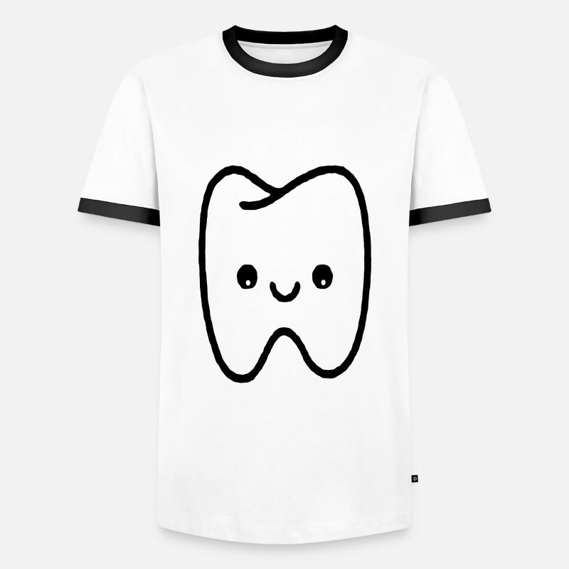 Cuddly tooth - Men's Ringer Shirt - white/black