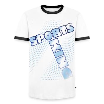 Sports - Men's Ringer Shirt - white/black - Front - AI Model Female 172 light (172cm) & AI Model Male 178 dark (178cm)