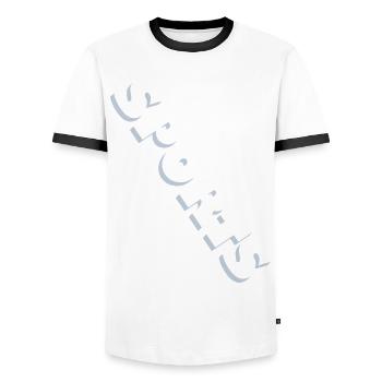 Sports Sport - Men's Ringer Shirt - white/black - Front - AI Model Female 172 light (172cm) & AI Model Male 178 dark (178cm)