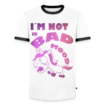 Unicorn good mood - Men's Ringer Shirt - white/black - Front - AI Model Female 172 light (172cm) & AI Model Male 178 dark (178cm)