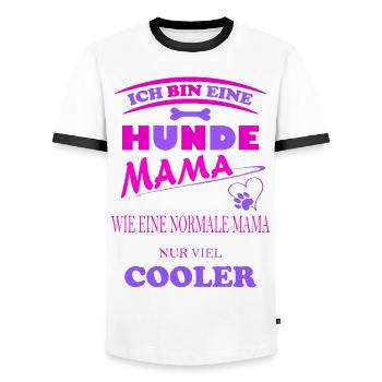 Hunde Mama Knochen - Männer Kontrast-T-Shirt - Weiß/Schwarz - Vorne - AI Model Female 172 light (172cm) & AI Model Male 178 dark (178cm)