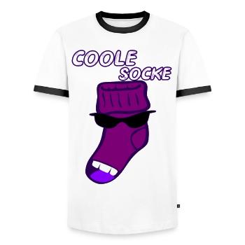 Coole Socke witzig Geschenk Idee - Männer Kontrast-T-Shirt - Weiß/Schwarz - Vorne - AI Model Female 172 light (172cm) & AI Model Male 178 dark (178cm)