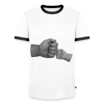 Papa und Tochter beste Freunde Stolz Geschenk - Männer Kontrast-T-Shirt - Weiß/Schwarz - Vorne - AI Model Female 172 light (172cm) & AI Model Male 178 dark (178cm)