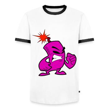 Cooler Knaller Feuerwerk Böller Silvester - Männer Kontrast-T-Shirt - Weiß/Schwarz - Vorne - AI Model Female 172 light (172cm) & AI Model Male 178 dark (178cm)