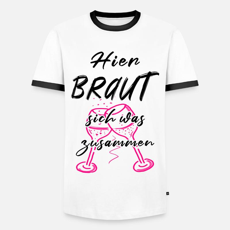 Braut Junggesellinnenabschied Ideen Geschenkidee - Männer Kontrast-T-Shirt - Weiß/Schwarz
