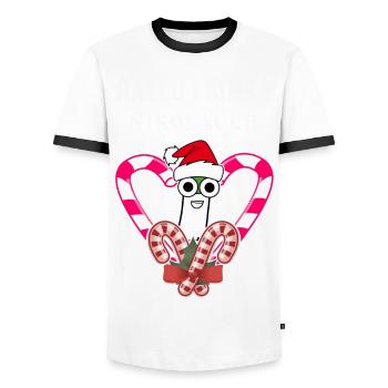 Nikolauch Nikolaus Weihnachtsmann Weihnachten - Männer Kontrast-T-Shirt - Weiß/Schwarz - Vorne - AI Model Female 172 light (172cm) & AI Model Male 178 dark (178cm)