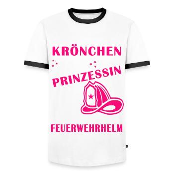 Krönchen Feuerwehrhelm Geschenkidee Feuerwehr cool - Männer Kontrast-T-Shirt - Weiß/Schwarz - Vorne - AI Model Female 172 light (172cm) & AI Model Male 178 dark (178cm)