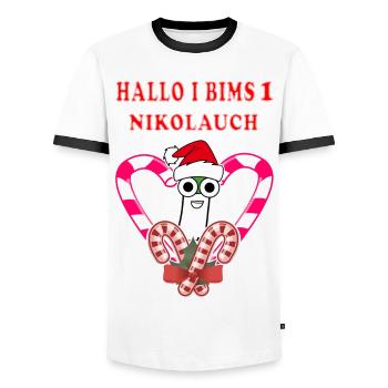 Nikolauch Weihnachten Weihnachtsmann Geschenkidee - Männer Kontrast-T-Shirt - Weiß/Schwarz - Vorne - AI Model Female 172 light (172cm) & AI Model Male 178 dark (178cm)