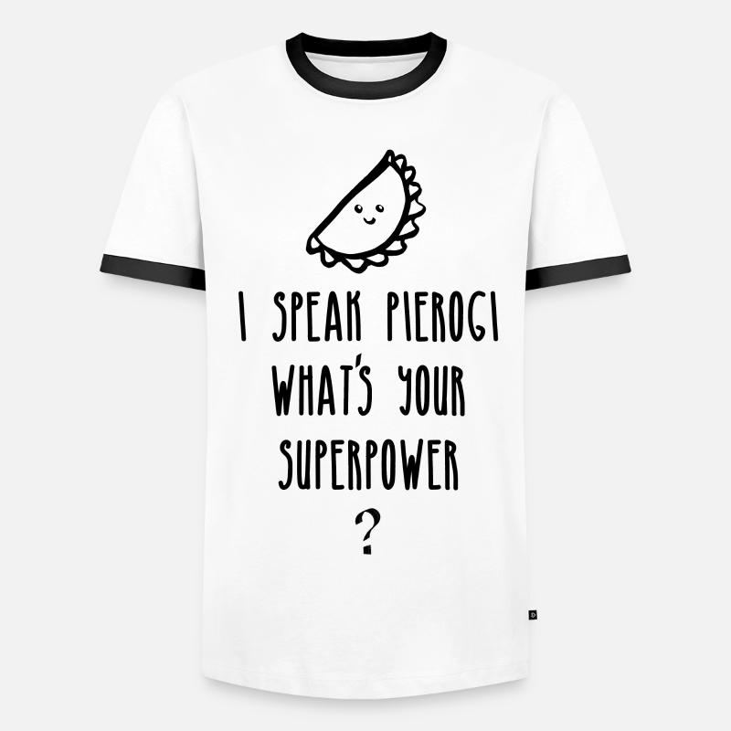 Dumpling Whisperer - Men's Ringer Shirt - white/black
