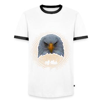 Killer de l’aigle idée cadeau oiseau de proie - T-shirt contrasté Homme - blanc/noir - Devant - AI Model Female 172 light (172cm) & AI Model Male 178 dark (178cm)