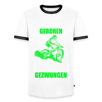 Downhill cooler Spruch Fahrrad Bike Geschenkidee - Männer Kontrast-T-Shirt - Weiß/Schwarz - Vorne - AI Model Female 172 light (172cm) & AI Model Male 178 dark (178cm)