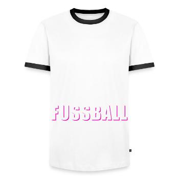 Fußball Mama cooler Spruch nicht ruhig bleiben - Männer Kontrast-T-Shirt - Weiß/Schwarz - Vorne - AI Model Female 172 light (172cm) & AI Model Male 178 dark (178cm)