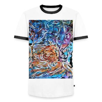 Nature, arbre, arbres, aimer la nature - T-shirt contrasté Homme - blanc/noir - Devant - AI Model Female 172 light (172cm) & AI Model Male 178 dark (178cm)