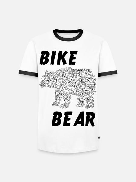 Ours de vélo - T-shirt contrasté Homme - blanc/noir