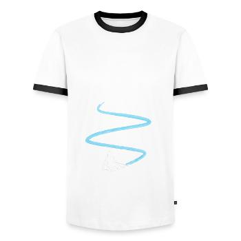 Ski Montagne Descente Alpes - T-shirt contrasté Homme - blanc/noir - Devant - AI Model Female 172 light (172cm) & AI Model Male 178 dark (178cm)