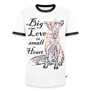 Kleiner Fuchs Mit Viel Liebe Im Herzen - Männer Kontrast-T-Shirt - Weiß/Schwarz - Vorne - AI Model Female 172 light (172cm) & AI Model Male 178 dark (178cm)